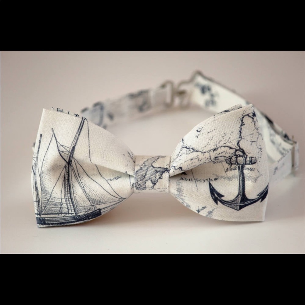 New Mens Nautical Maps Boat Beach Sea Fishing Cotton Handmade Bow Tie